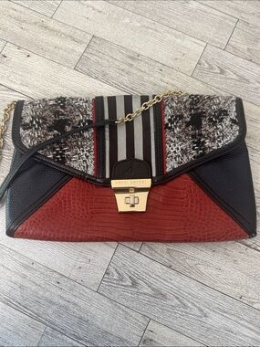 Henri Bendel Mixed-Texture Shoulder Bag/Clutch